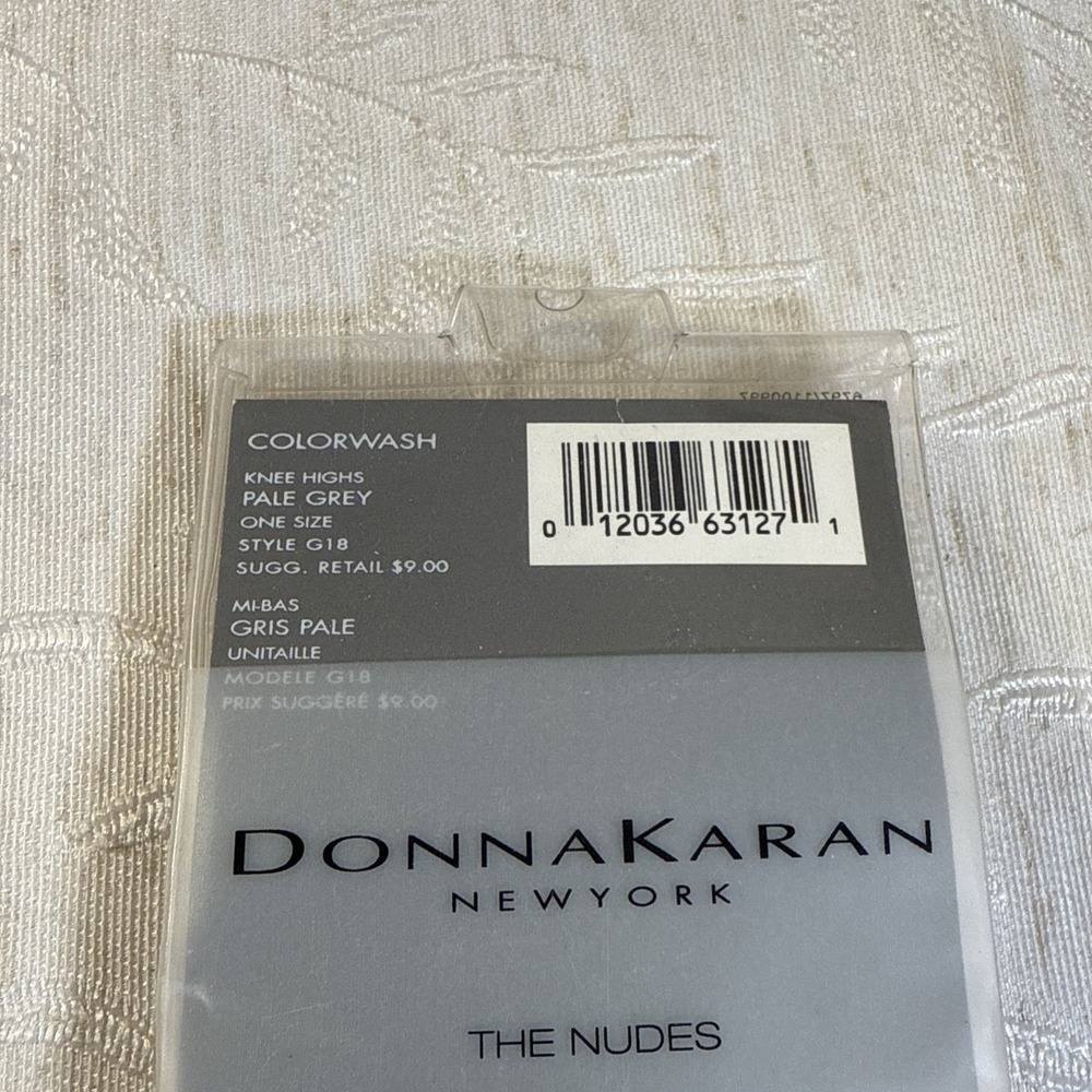 Donna Karan NY The Nudes Knee Highs Pale Grey One Size Style G18 1990's